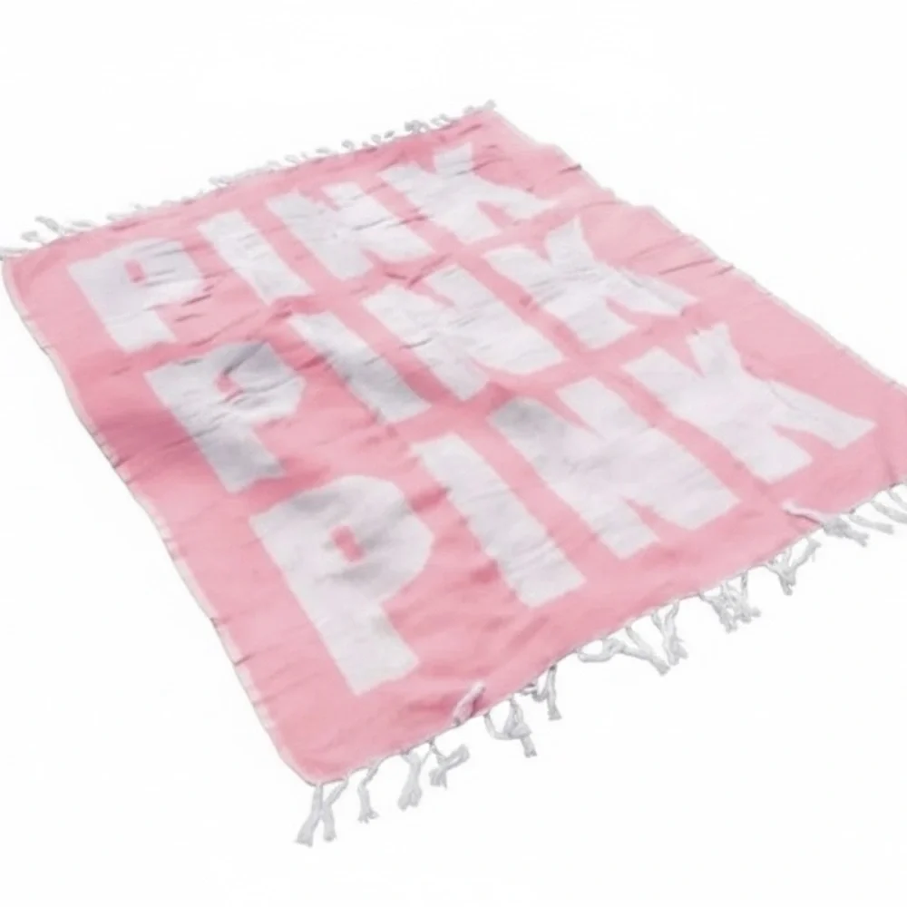 Pink VICTORIA'S SECRET Beach Blanket or Throw 100% Cotton 50IN X 60IN NEW
